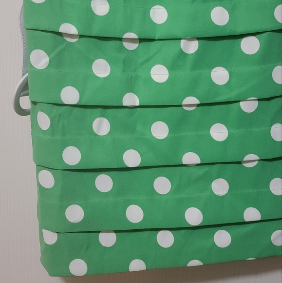 ROZ & ALI / DRESS BARN GREEN & WHITE POLKA DOT DRESS - Picture 7 of 7